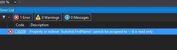Auto-property set error