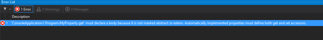 Getter-only auto-property error