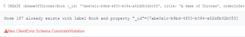 Cypher constraint error