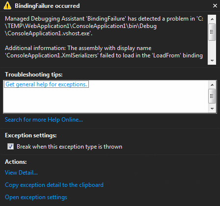 SOAP BindingFailure exception