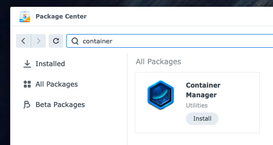 Search results for container in the package center