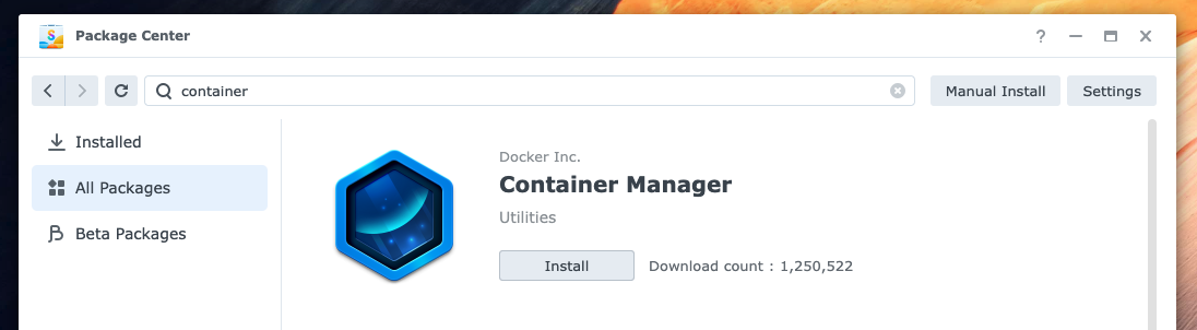 Container manager package details