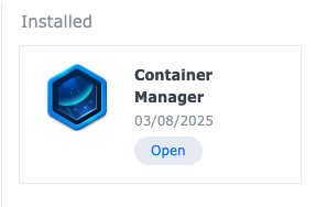 Container manager installed