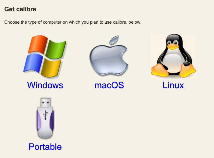 Calibre download page