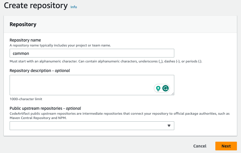 Screenshot showing the repository settings