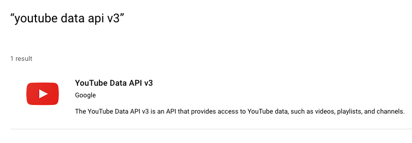 Select YouTube Data API v3