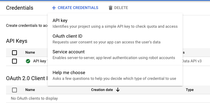 Create OAuth Client ID