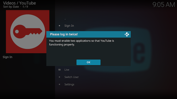 Log in twice message