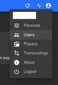 Admin menu showing users selected