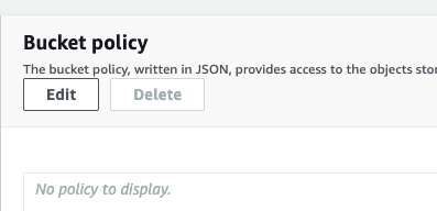Bucket policy Edit button