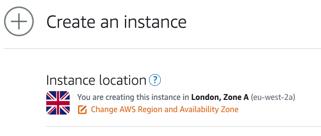Change the availability zone button