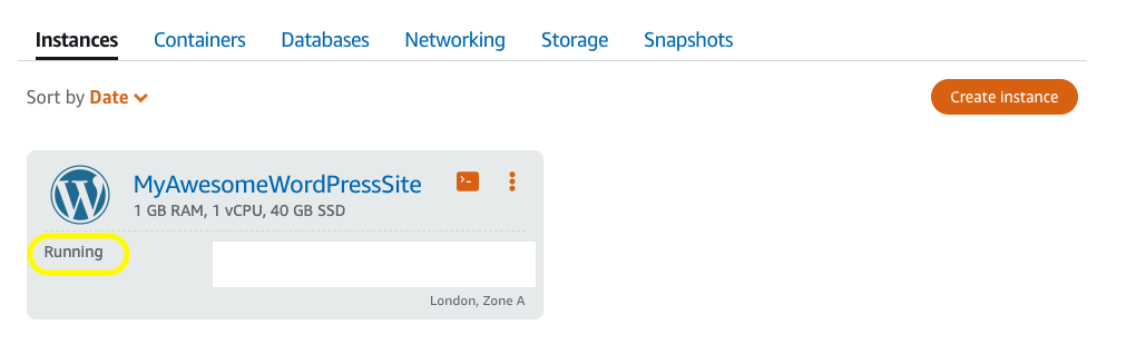 New instance running