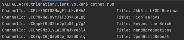 List subscription results