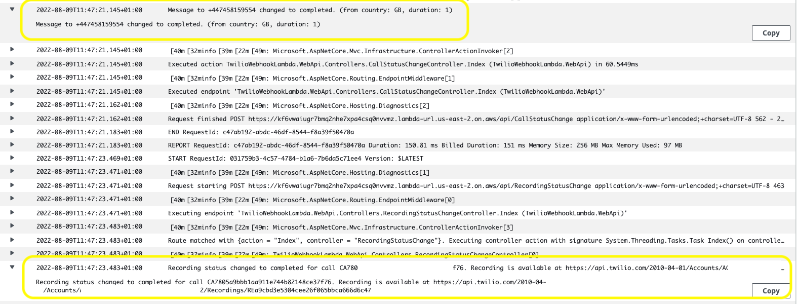 Respond to Twilio Webhooks using AWS Lambda and .NET - image 20